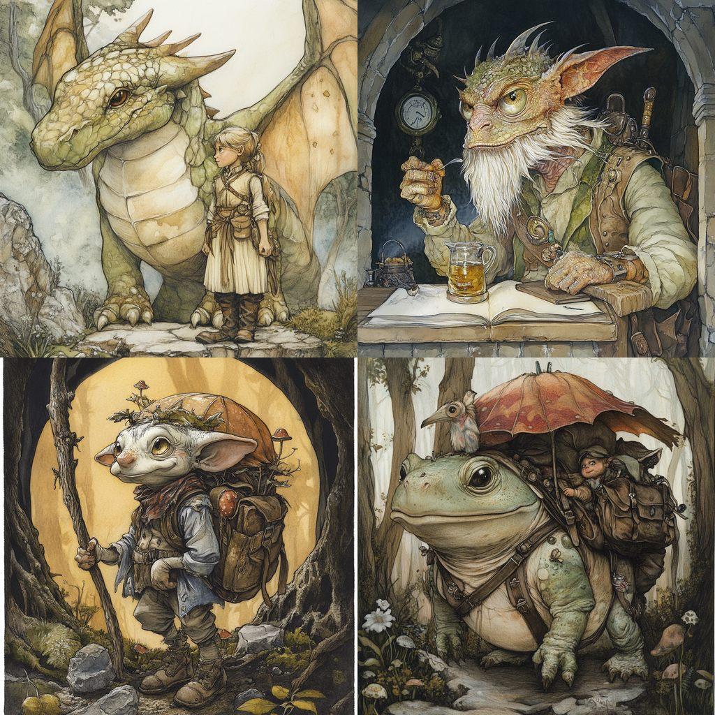 Tony DiTerlizzi style, Midjourney V6.1, render 1 of 4