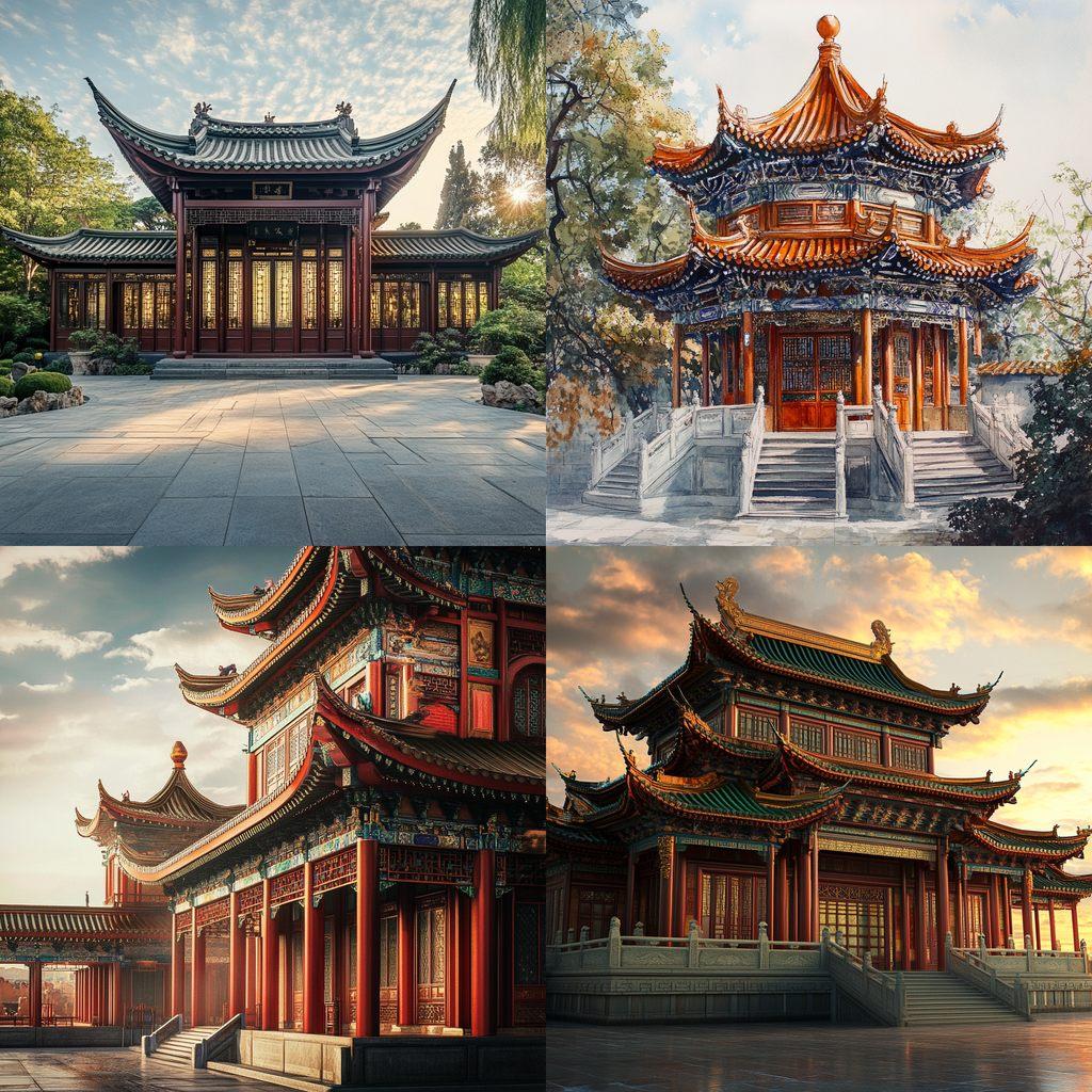 Traditional Chinese architecture style, Midjourney V6.1, render 1 of 4