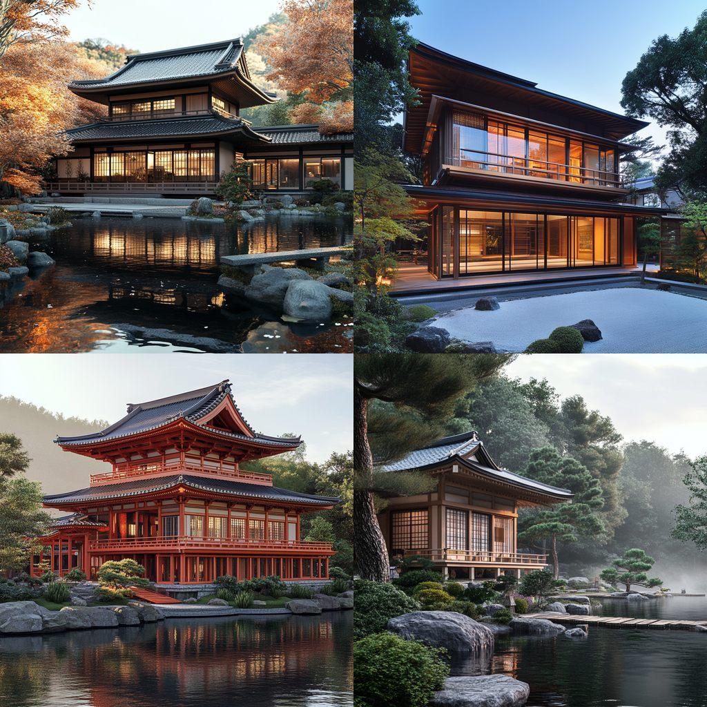 Traditional Japanese architecture style, Midjourney V6.1, render 1 of 4