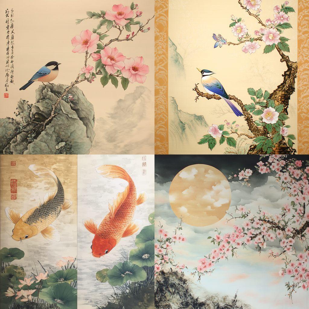 Traditional Scroll Painting style, Midjourney V6.1, render 1 of 4