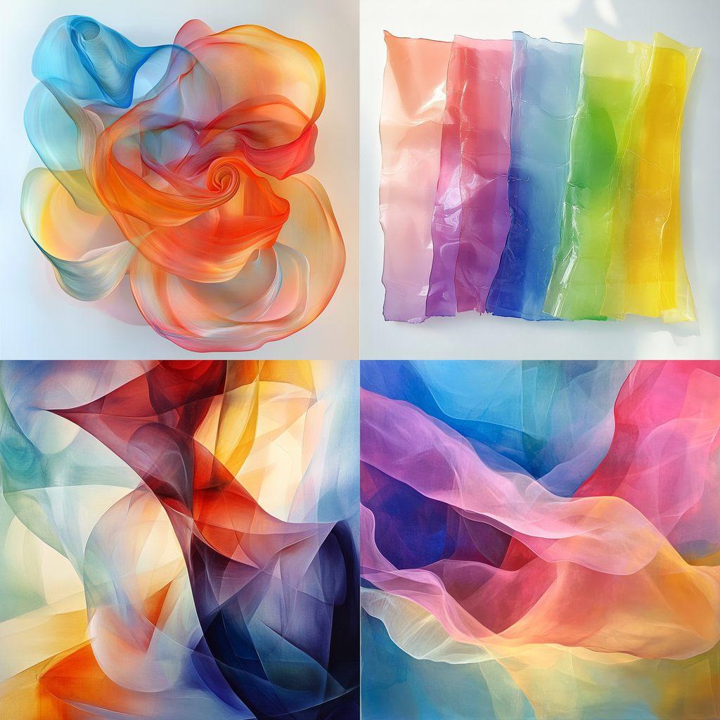 Translucent colors style, Midjourney V6.1, render 1 of 4