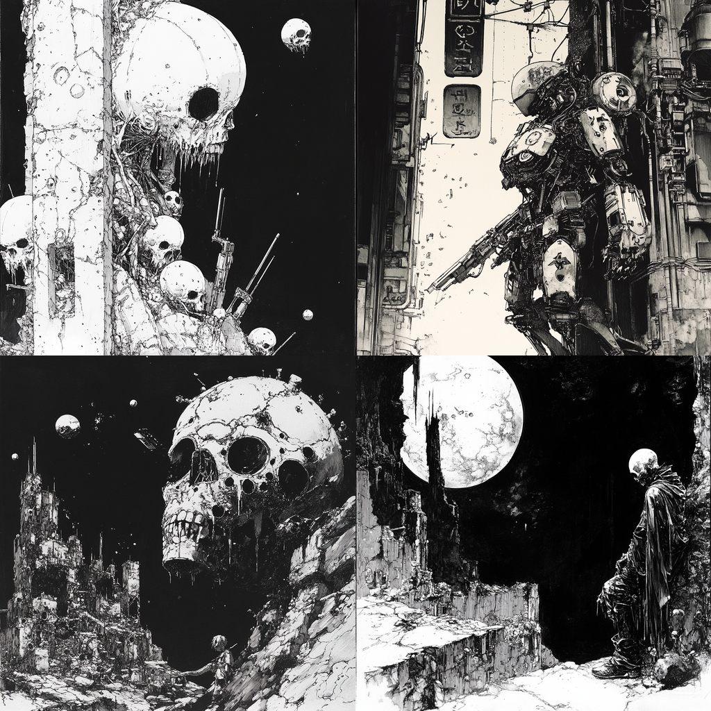 Tsutomu Nihei style, Midjourney V6.1, render 1 of 4