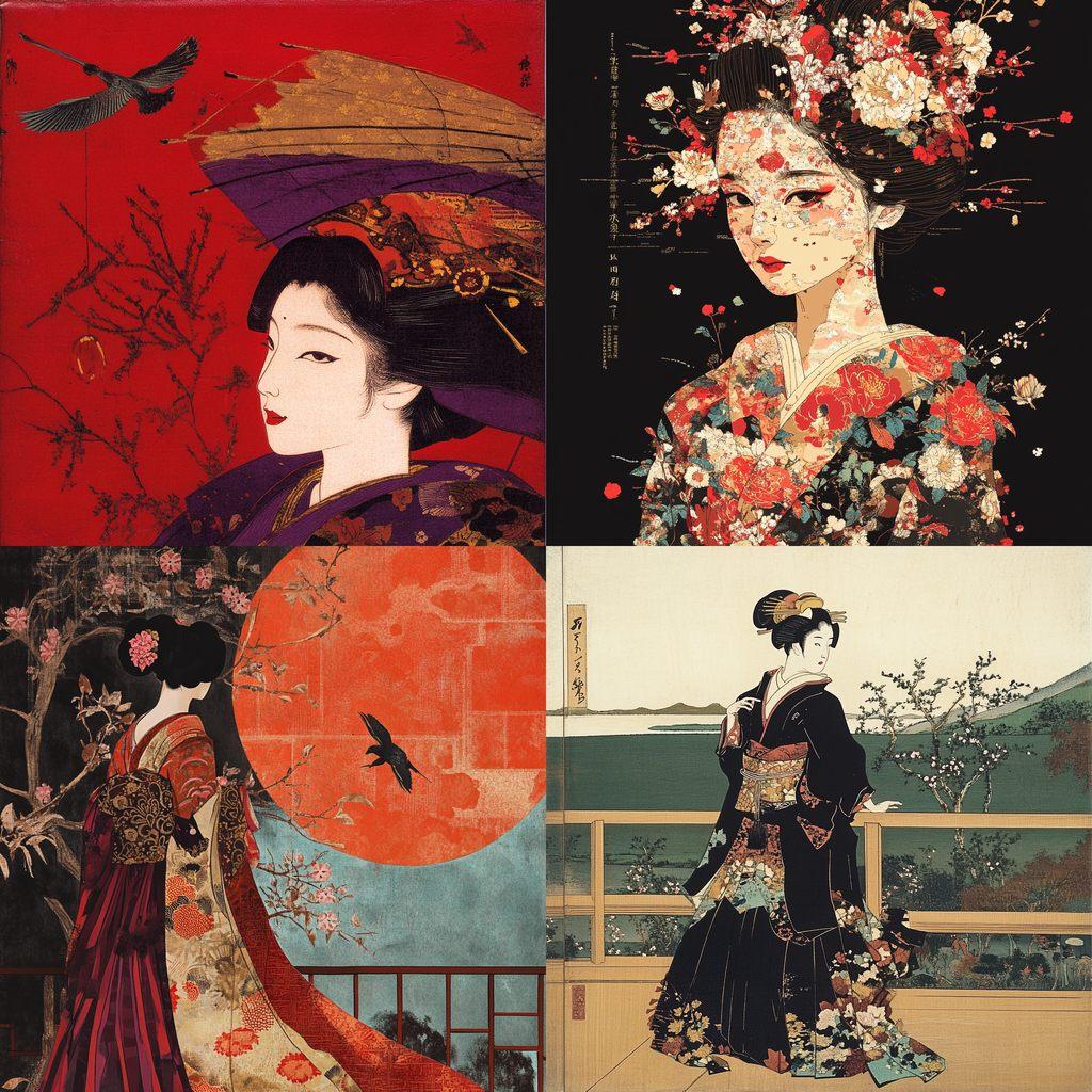 Ukiyo-e style, Midjourney V6.1, render 1 of 4