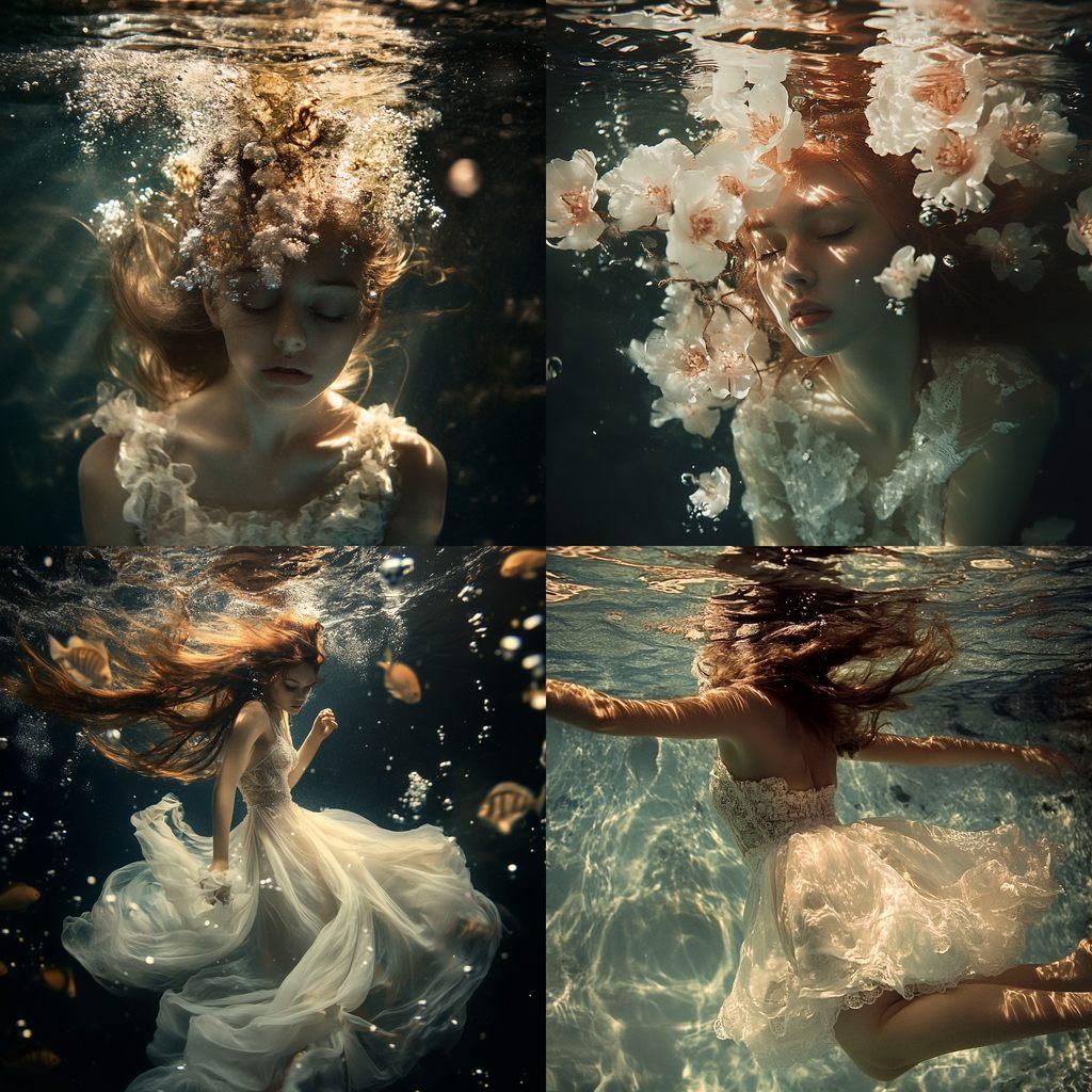 Underwater photography style, Midjourney V6.1, render 1 of 4