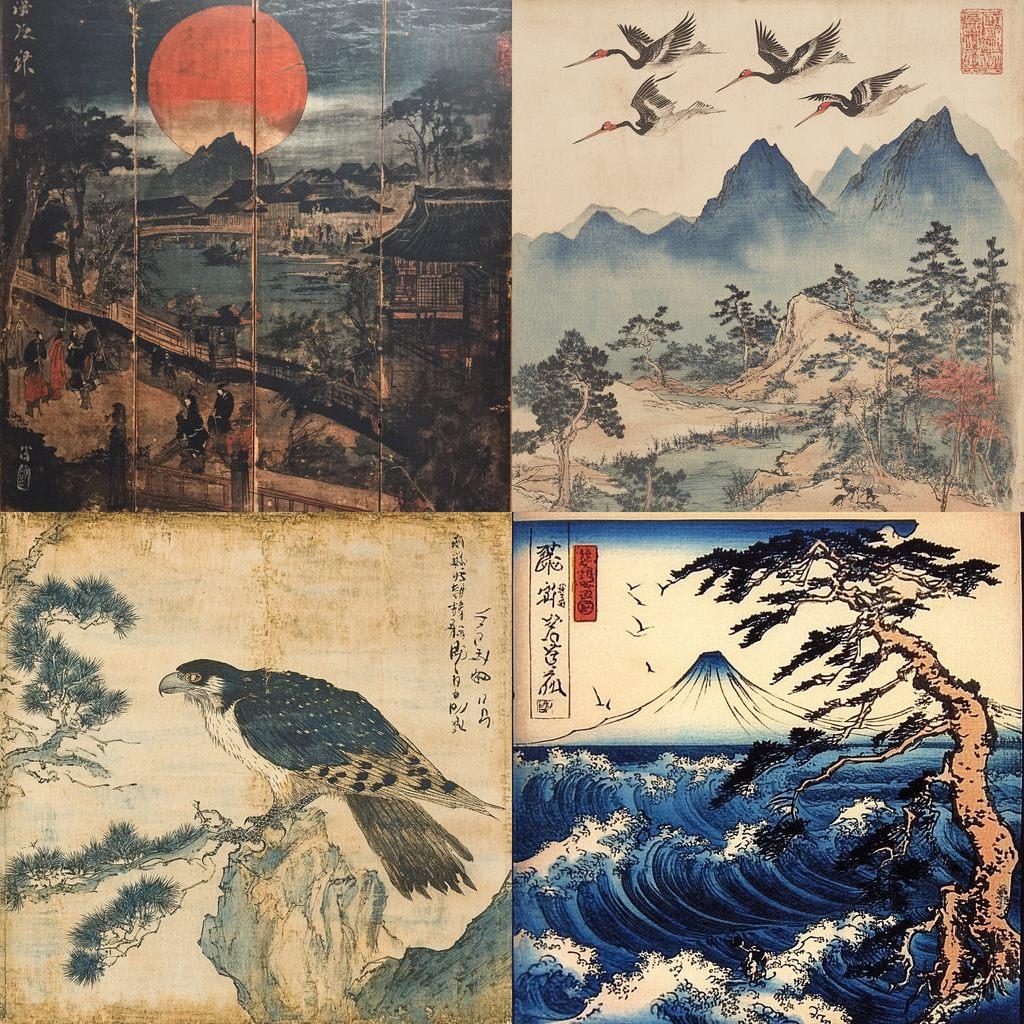 Utagawa Hiroshige style, Midjourney V6.1, render 1 of 4