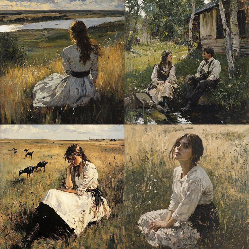 Valentin Serov style, Midjourney V6.1, render 1 of 4