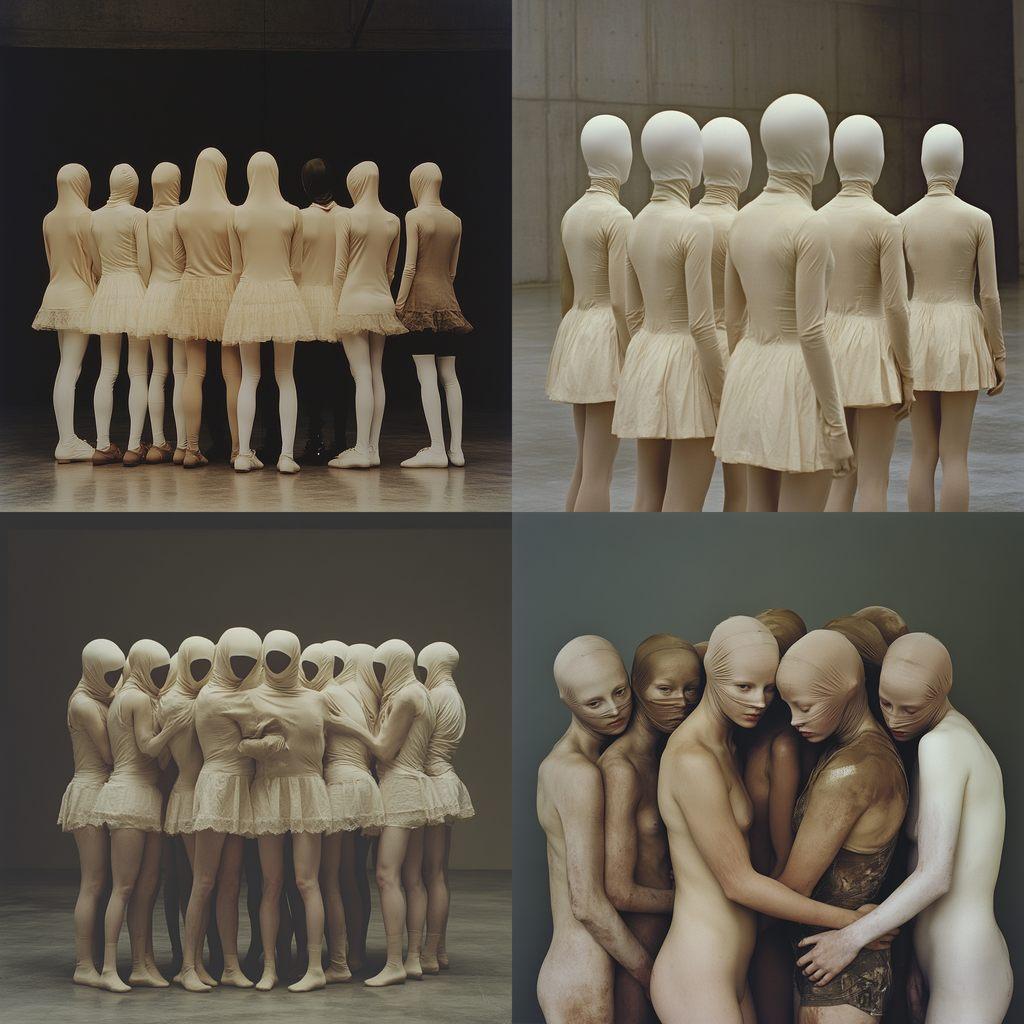Vanessa Beecroft style, Midjourney V6.1, render 1 of 4