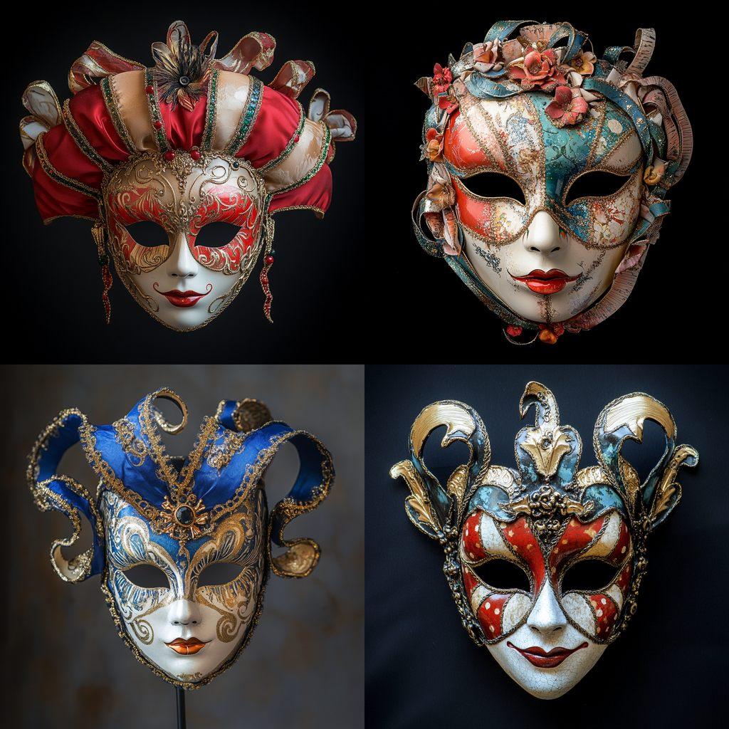 Venetian carnival mask style, Midjourney V6.1, render 1 of 4