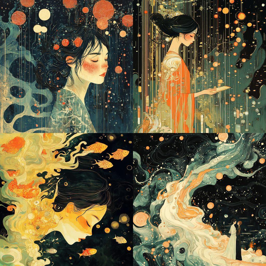 Victo Ngai style, Midjourney V6.1, render 1 of 4