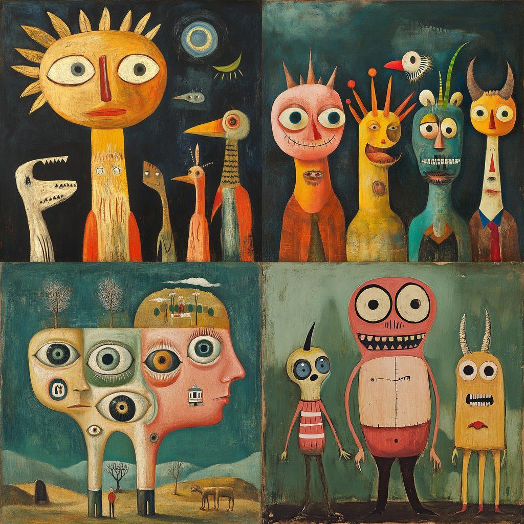 Victor Brauner style, Midjourney V6.1, render 1 of 4