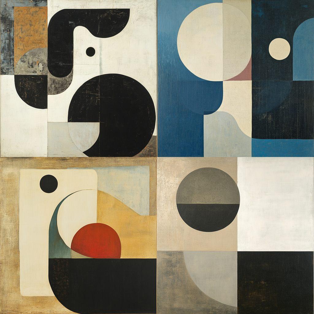 Victor Pasmore style, Midjourney V6.1, render 1 of 4