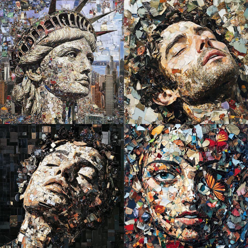 Vik Muniz style, Midjourney V6.1, render 1 of 4