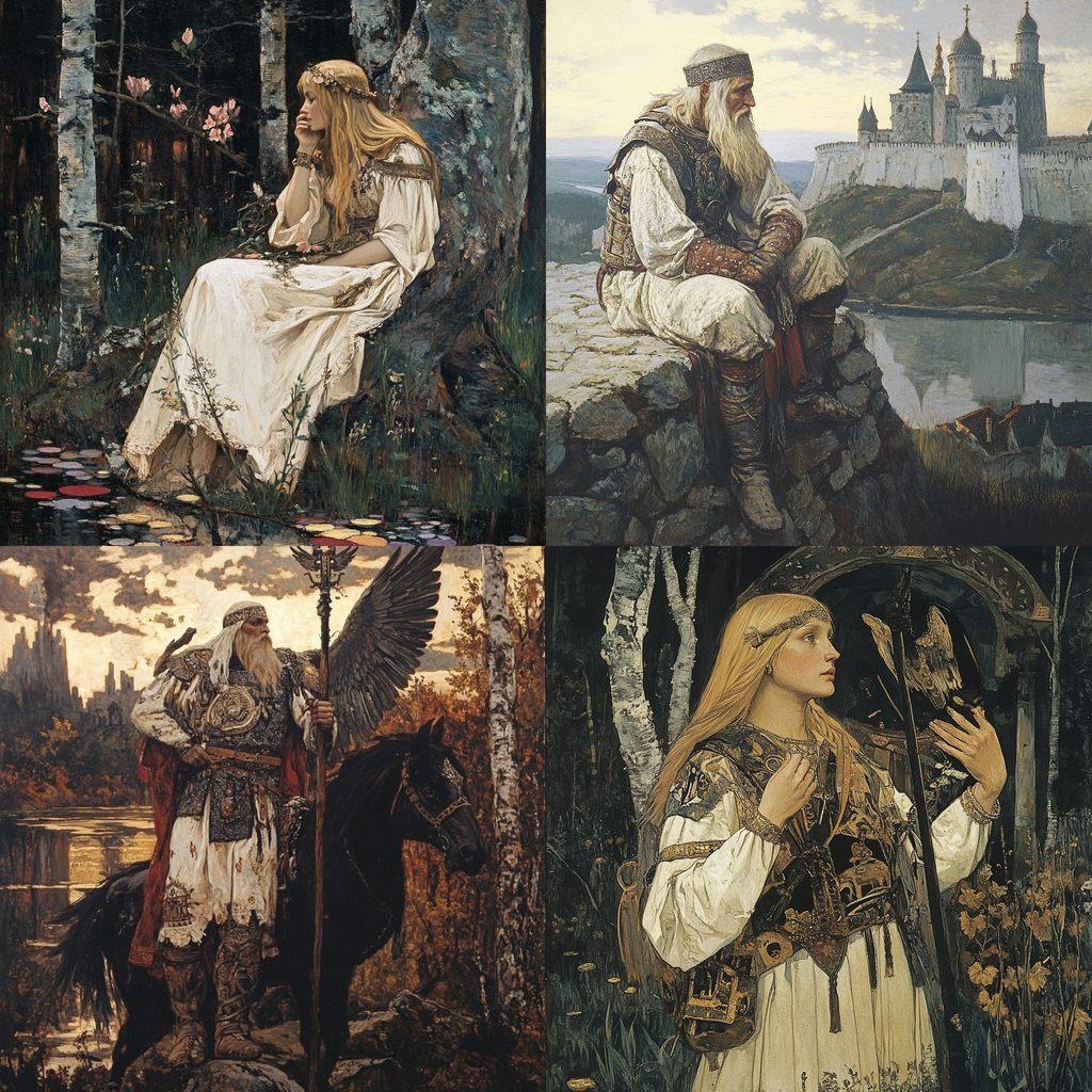 Viktor Vasnetsov style, Midjourney V6.1, render 1 of 4