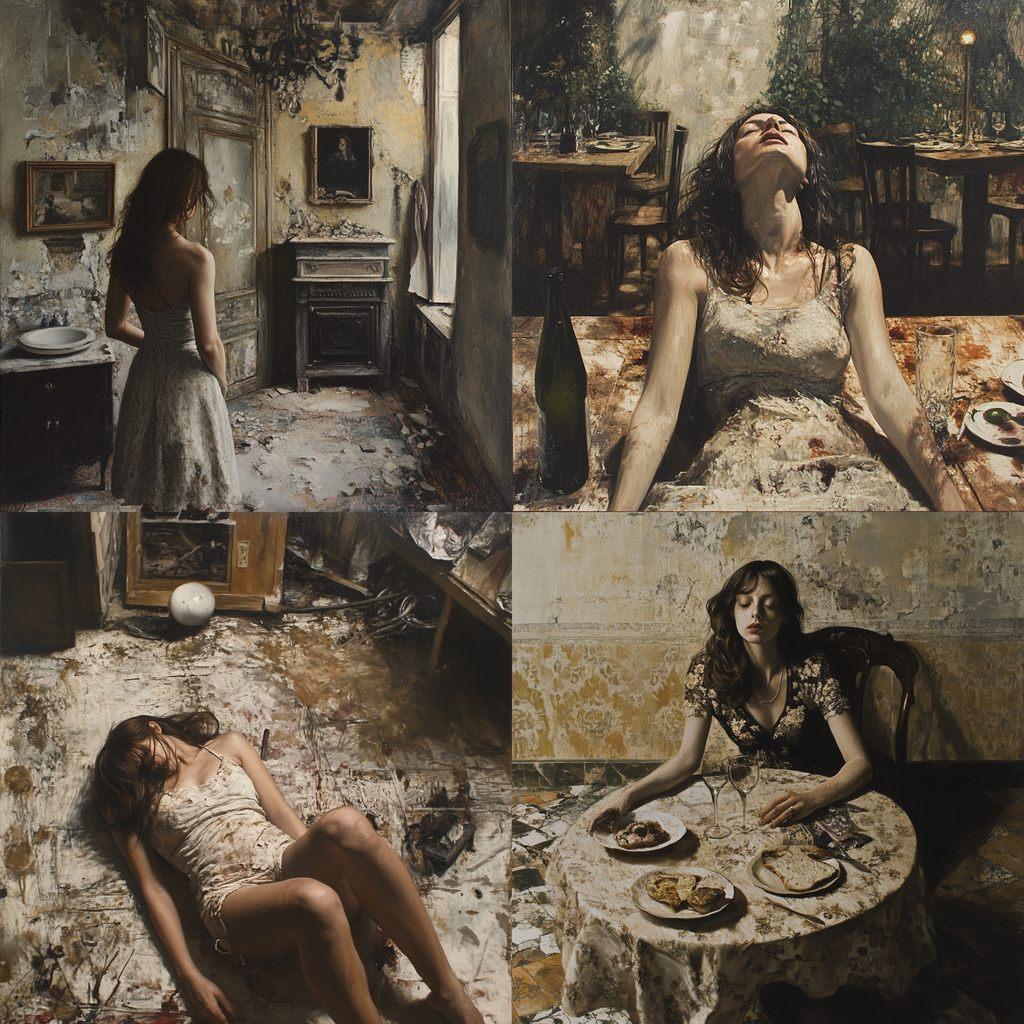 Vincent Desiderio style, Midjourney V6.1, render 1 of 4
