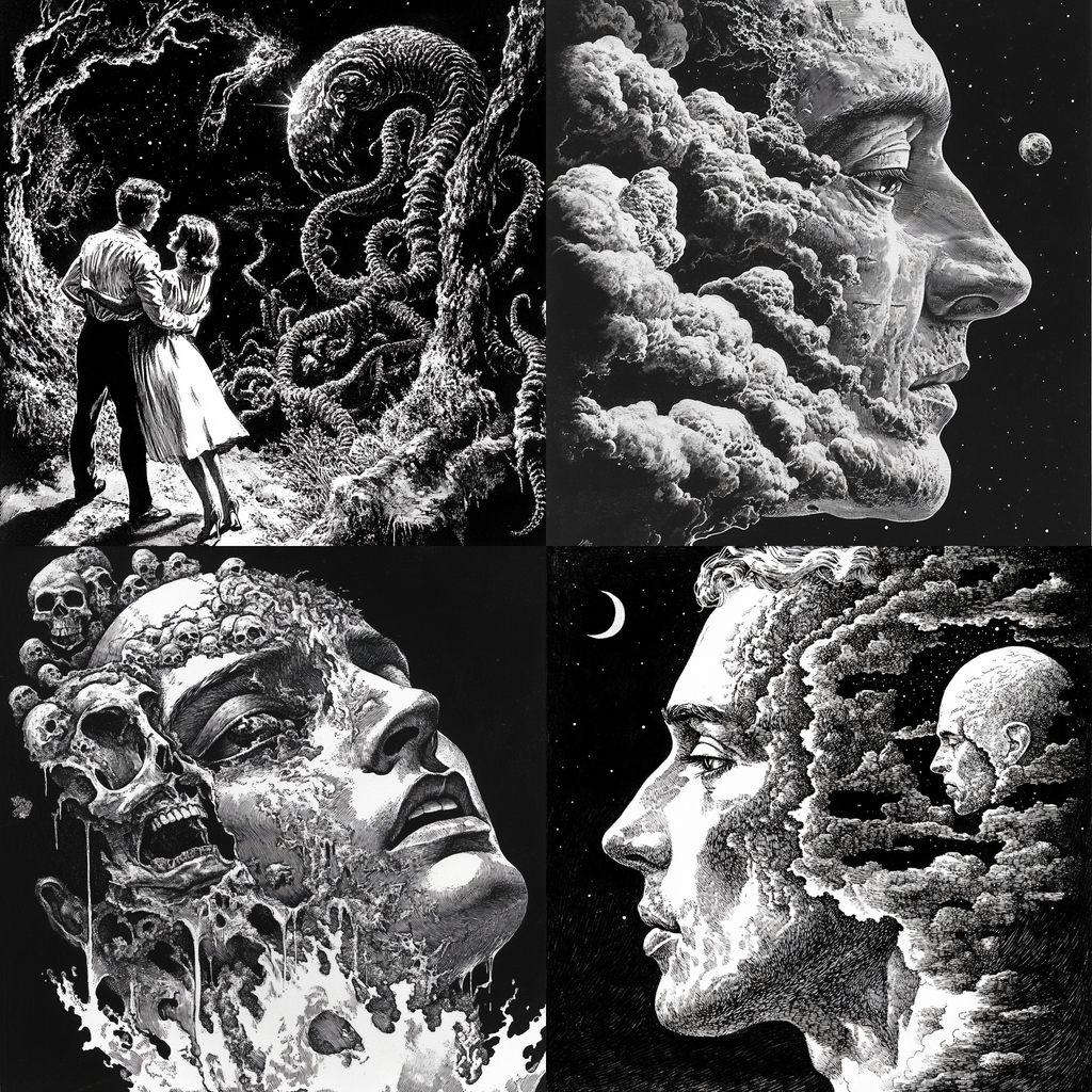 Virgil Finlay style, Midjourney V6.1, render 1 of 4