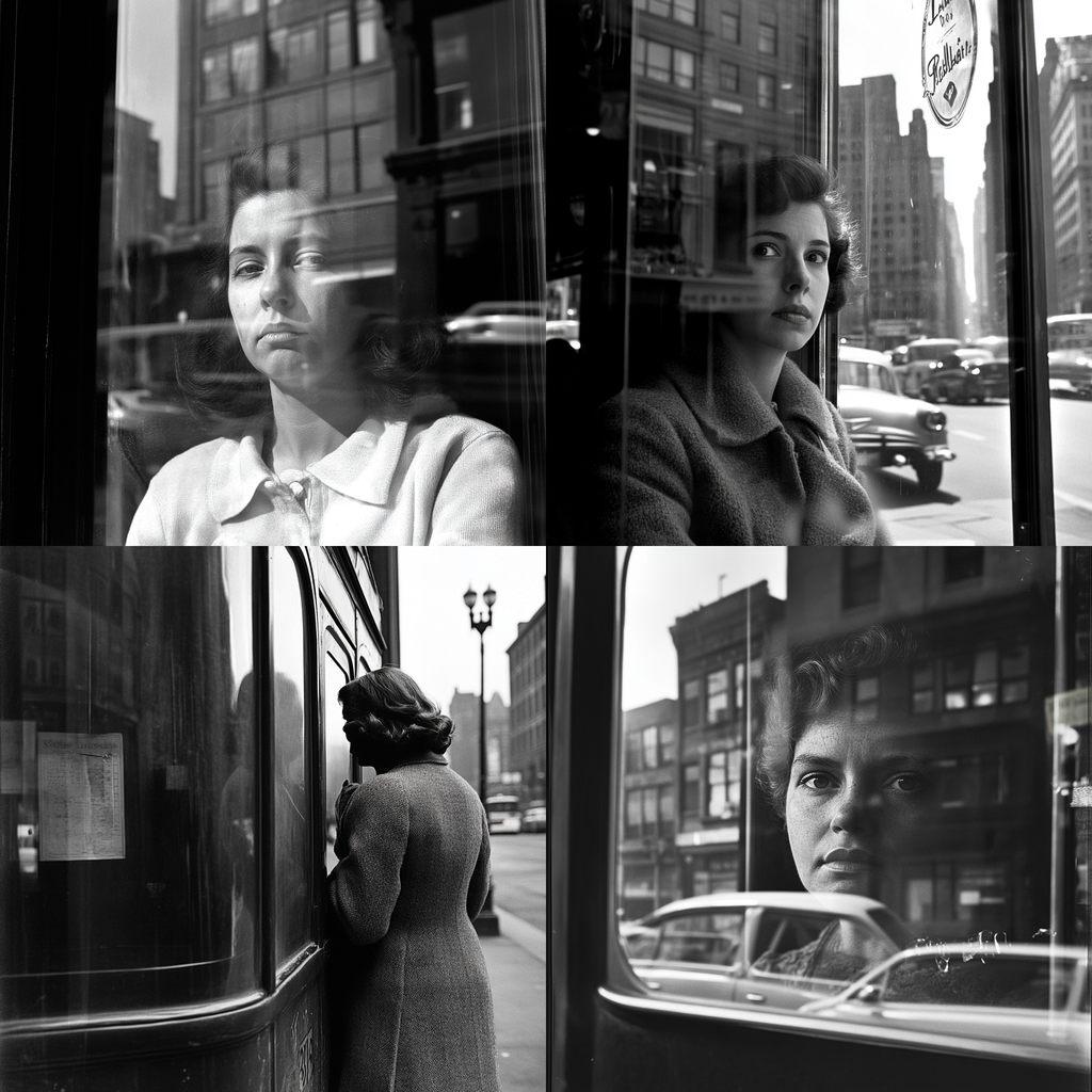 Vivian Maier style, Midjourney V6.1, render 1 of 4
