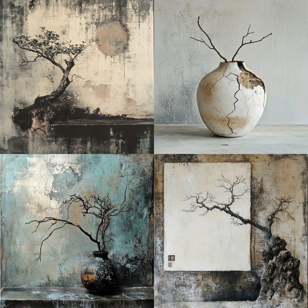 Wabi-sabi style, Midjourney V6.1, render 1 of 4