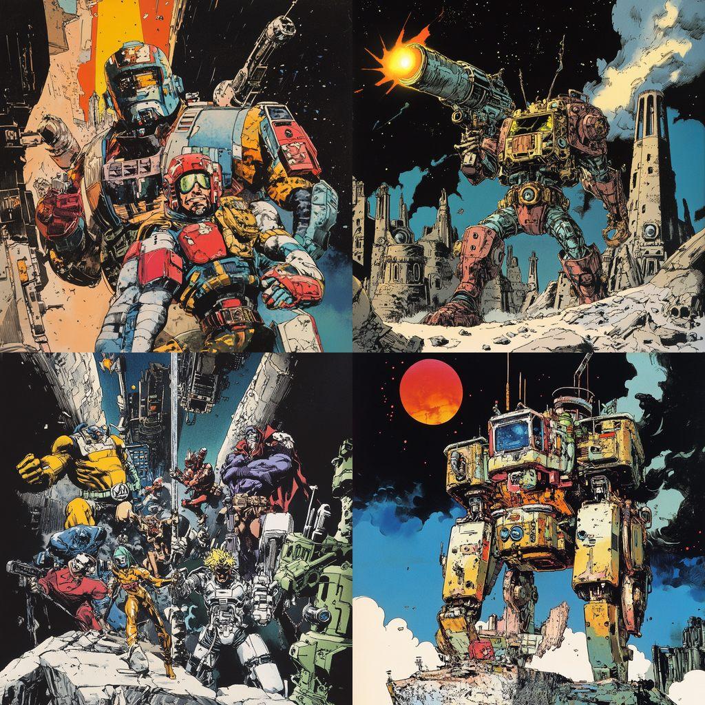 Walter Simonson style, Midjourney V6.1, render 1 of 4