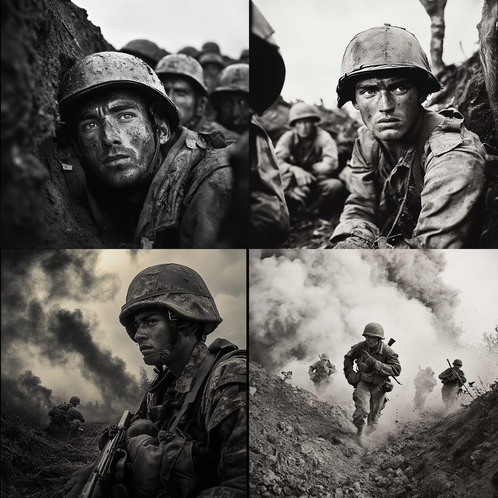 War photography style, Midjourney V6.1, render 1 of 4
