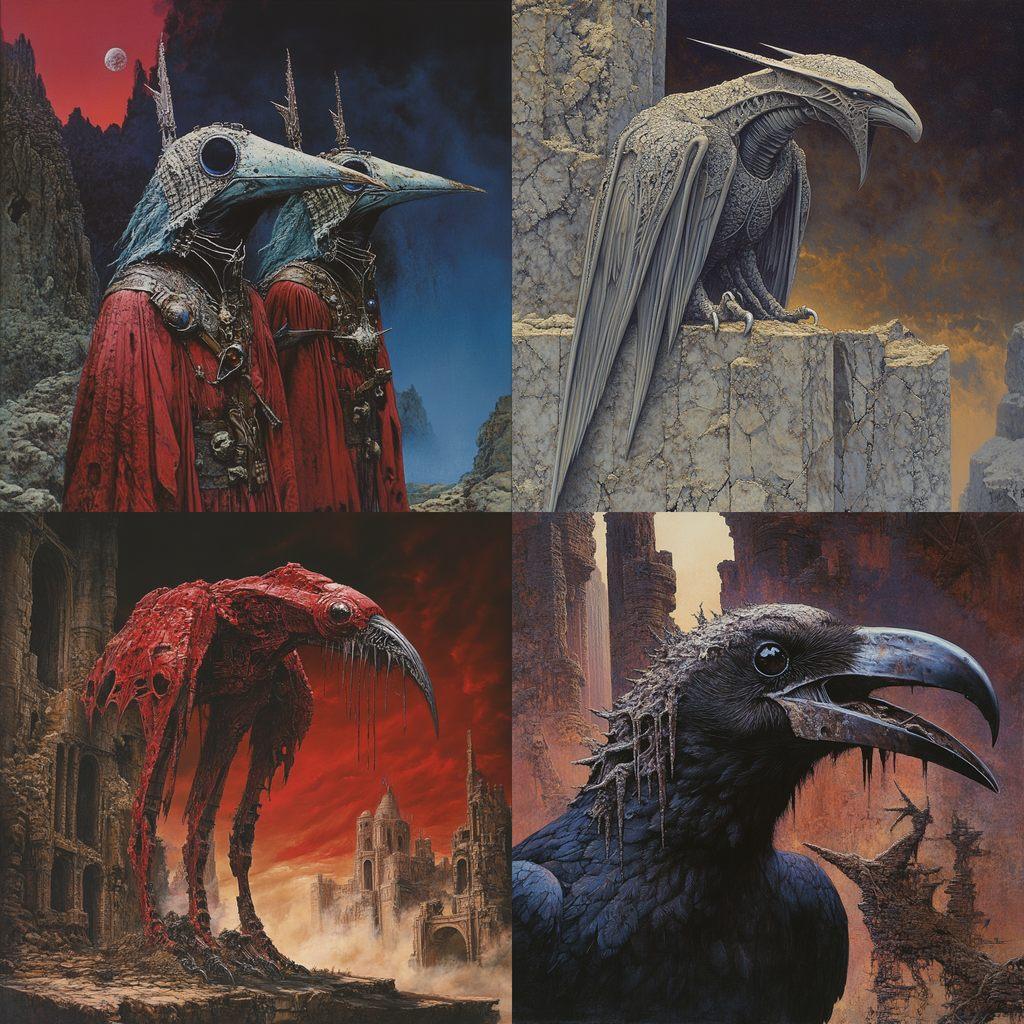Wayne Barlowe style, Midjourney V6.1, render 1 of 4