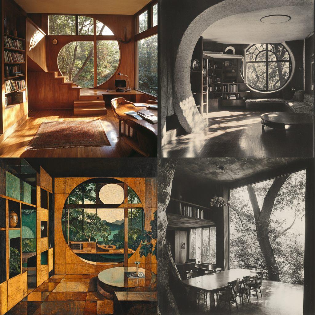 Wharton Esherick style, Midjourney V6.1, render 1 of 4