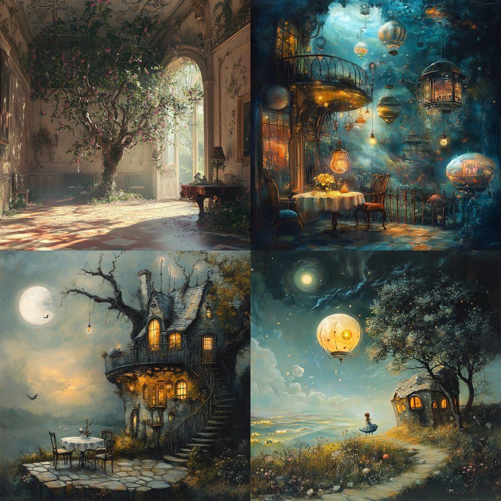 Whimsical atmosphere style, Midjourney V6.1, render 1 of 4