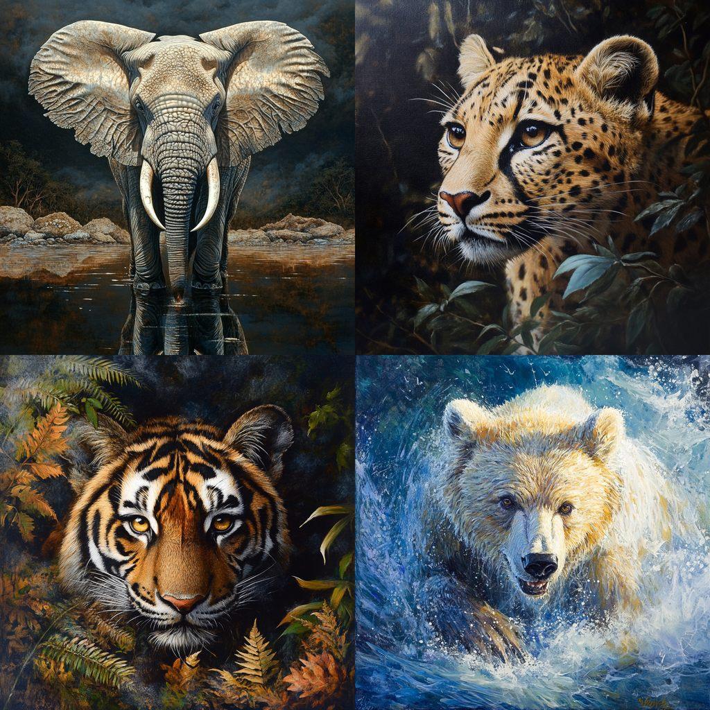 Wildlife Art style, Midjourney V6.1, render 1 of 4