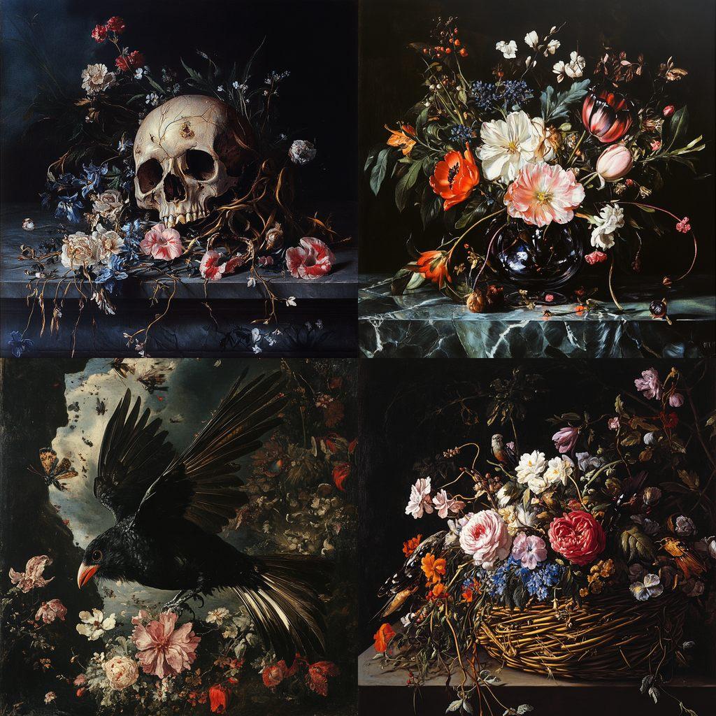 Willem van Aelst style, Midjourney V6.1, render 1 of 4