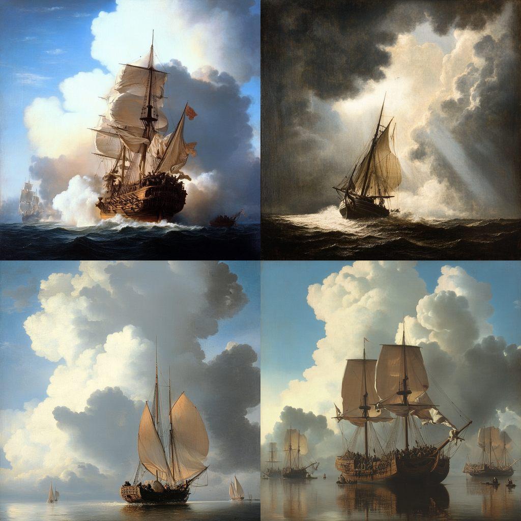 Willem van der Velde style, Midjourney V6.1, render 1 of 4