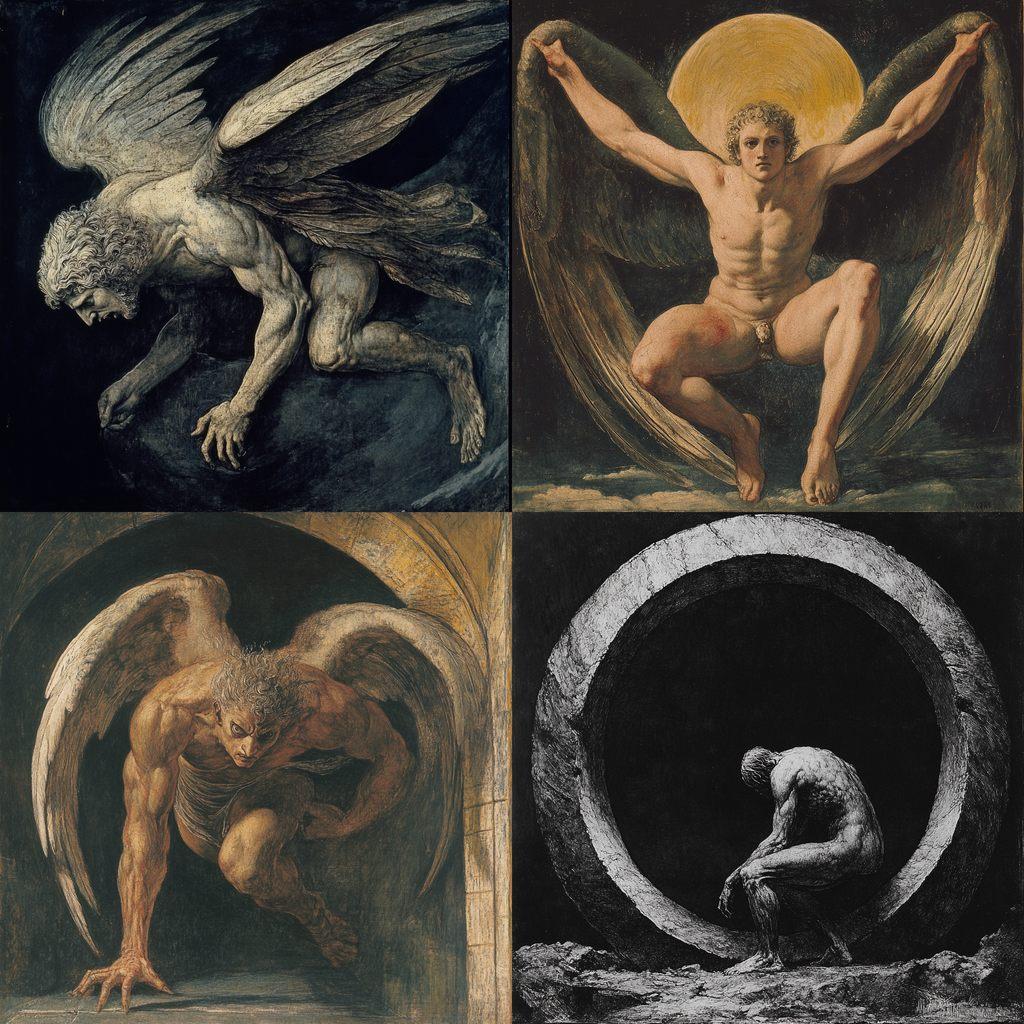 William Blake style, Midjourney V6.1, render 1 of 4