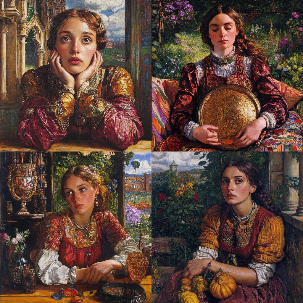 William Holman Hunt style, Midjourney V6.1, render 1 of 4