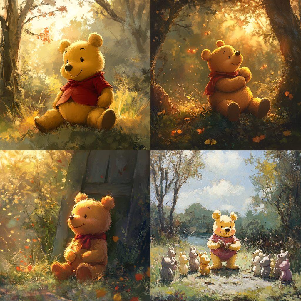 Winnie-the-Pooh style, Midjourney V6.1, render 1 of 4