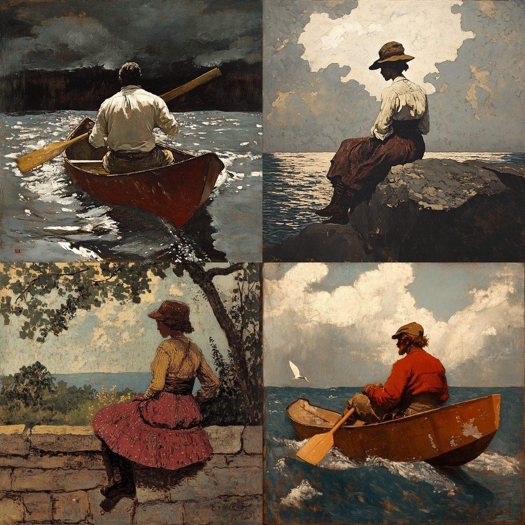 Winslow Homer style, Midjourney V6.1, render 1 of 4