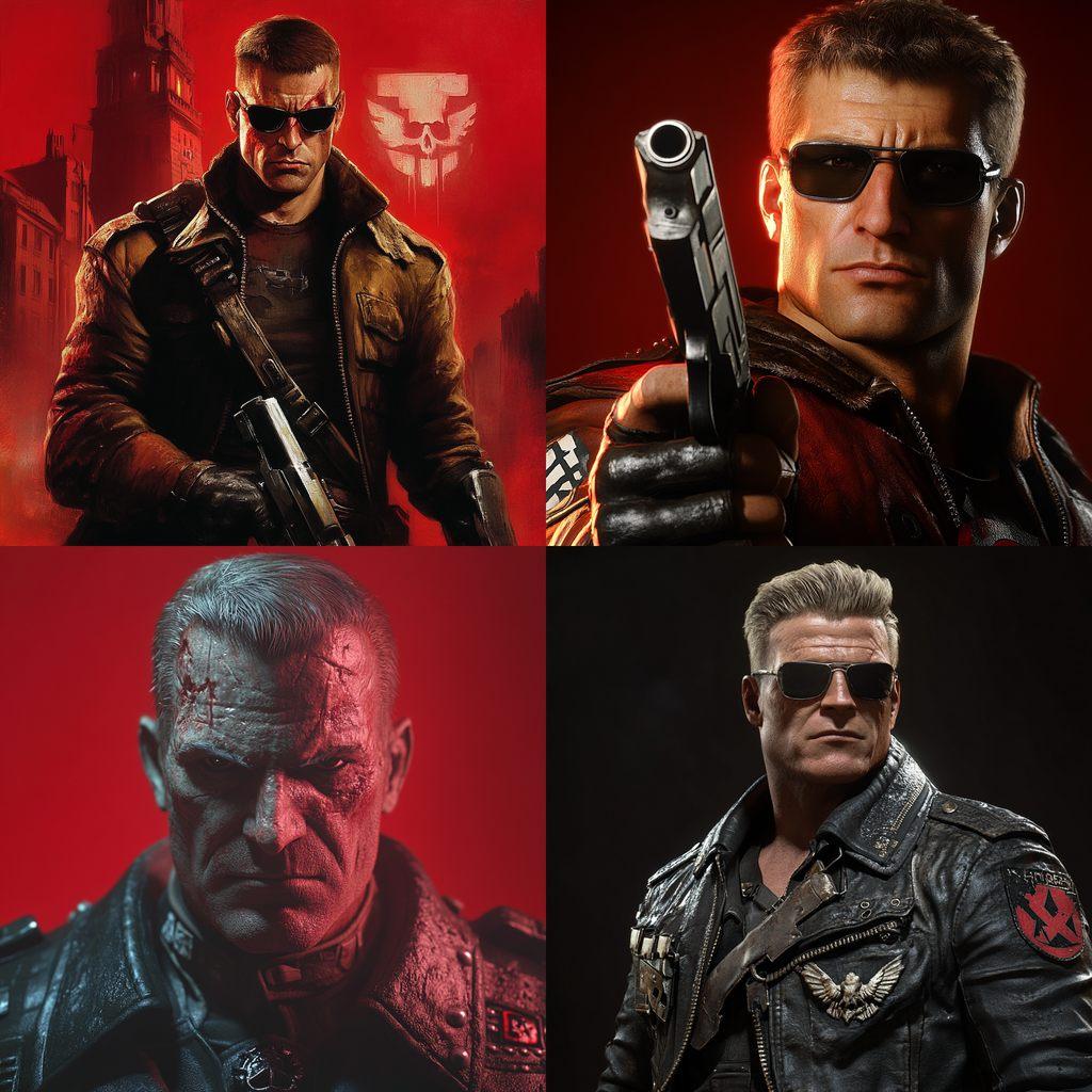 Wolfenstein 3D style, Midjourney V6.1, render 1 of 4