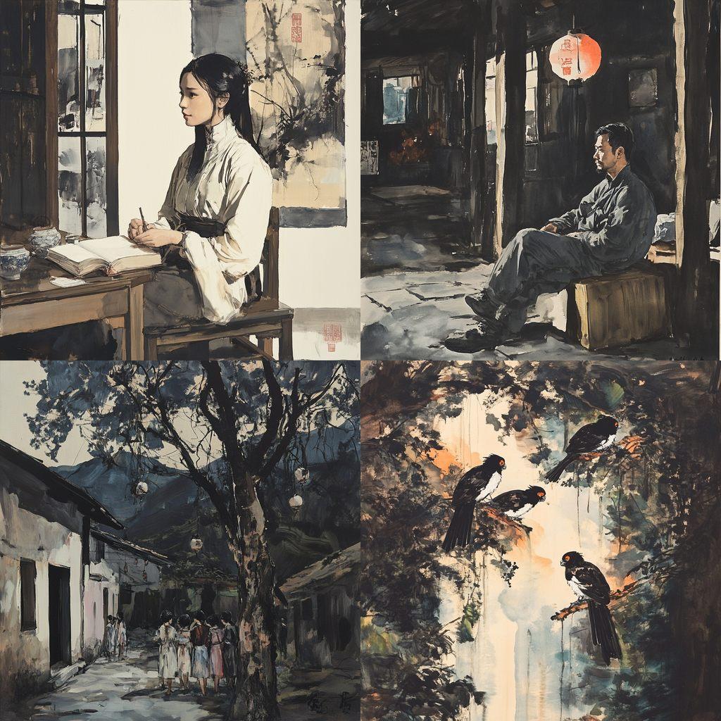 Xu Beihong style, Midjourney V6.1, render 1 of 4