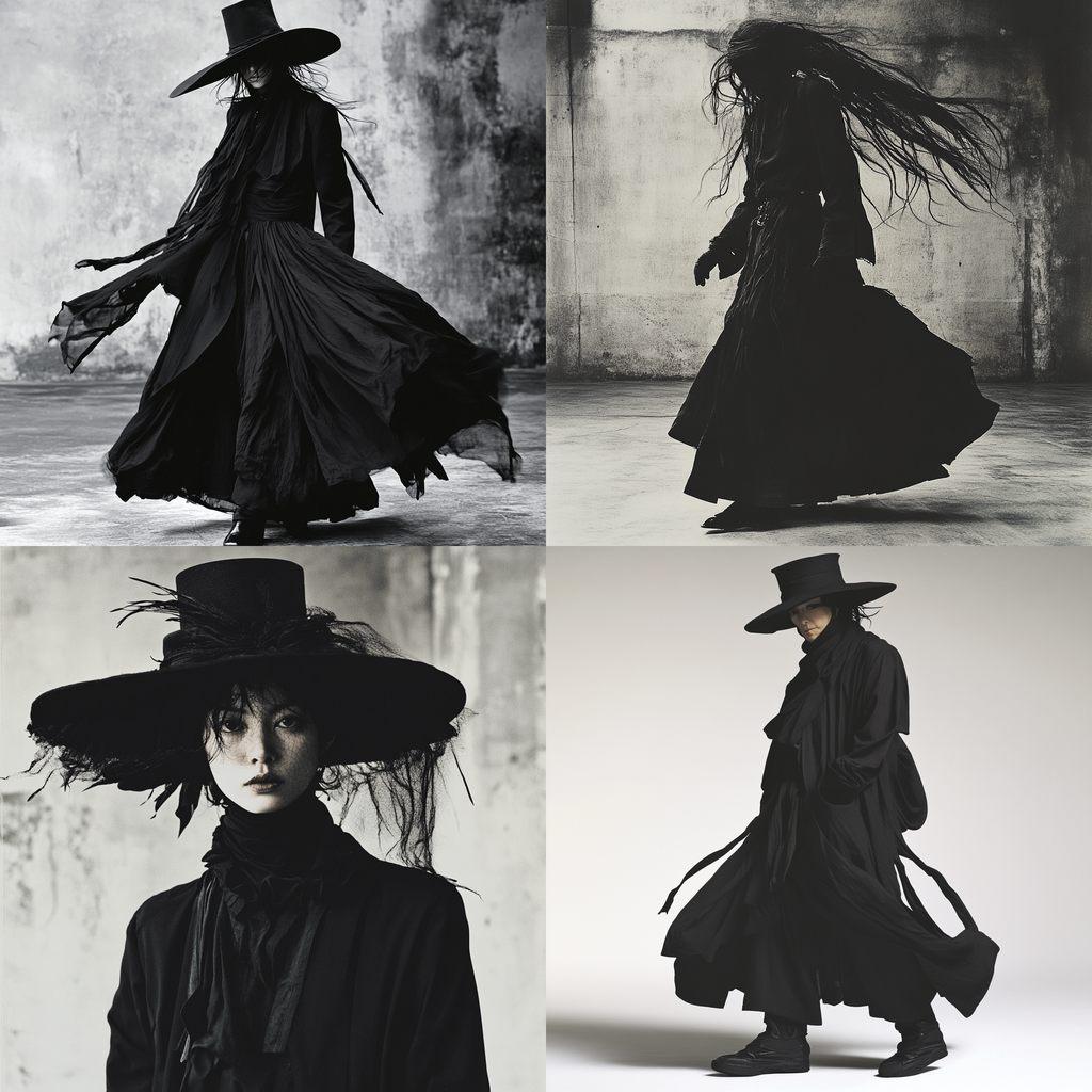 Yohji Yamamoto style, Midjourney V6.1, render 1 of 4