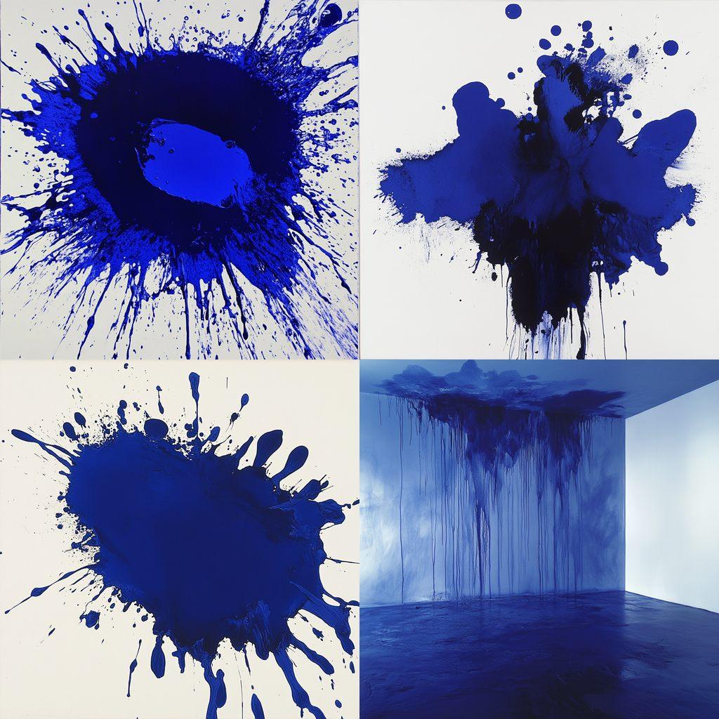 Yves Klein style, Midjourney V6.1, render 1 of 4