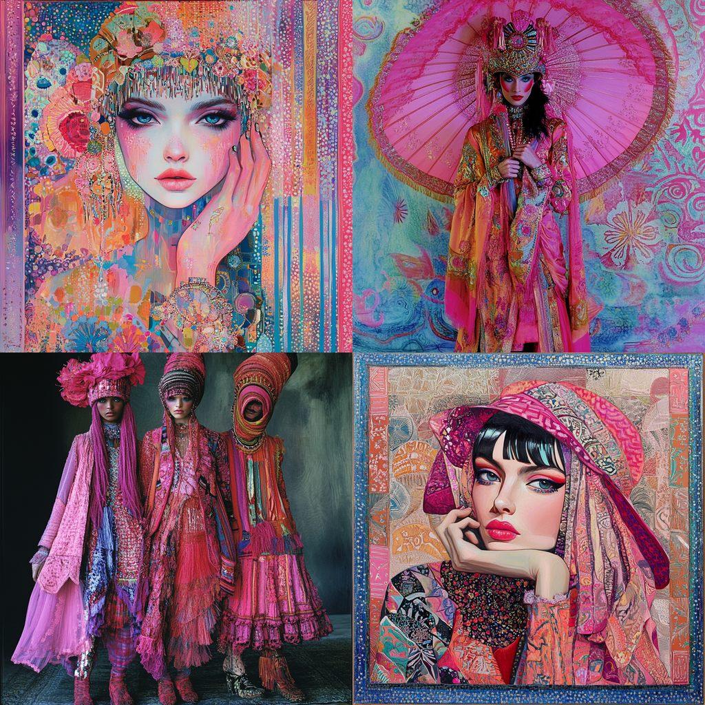 Zandra Rhodes style, Midjourney V6.1, render 1 of 4