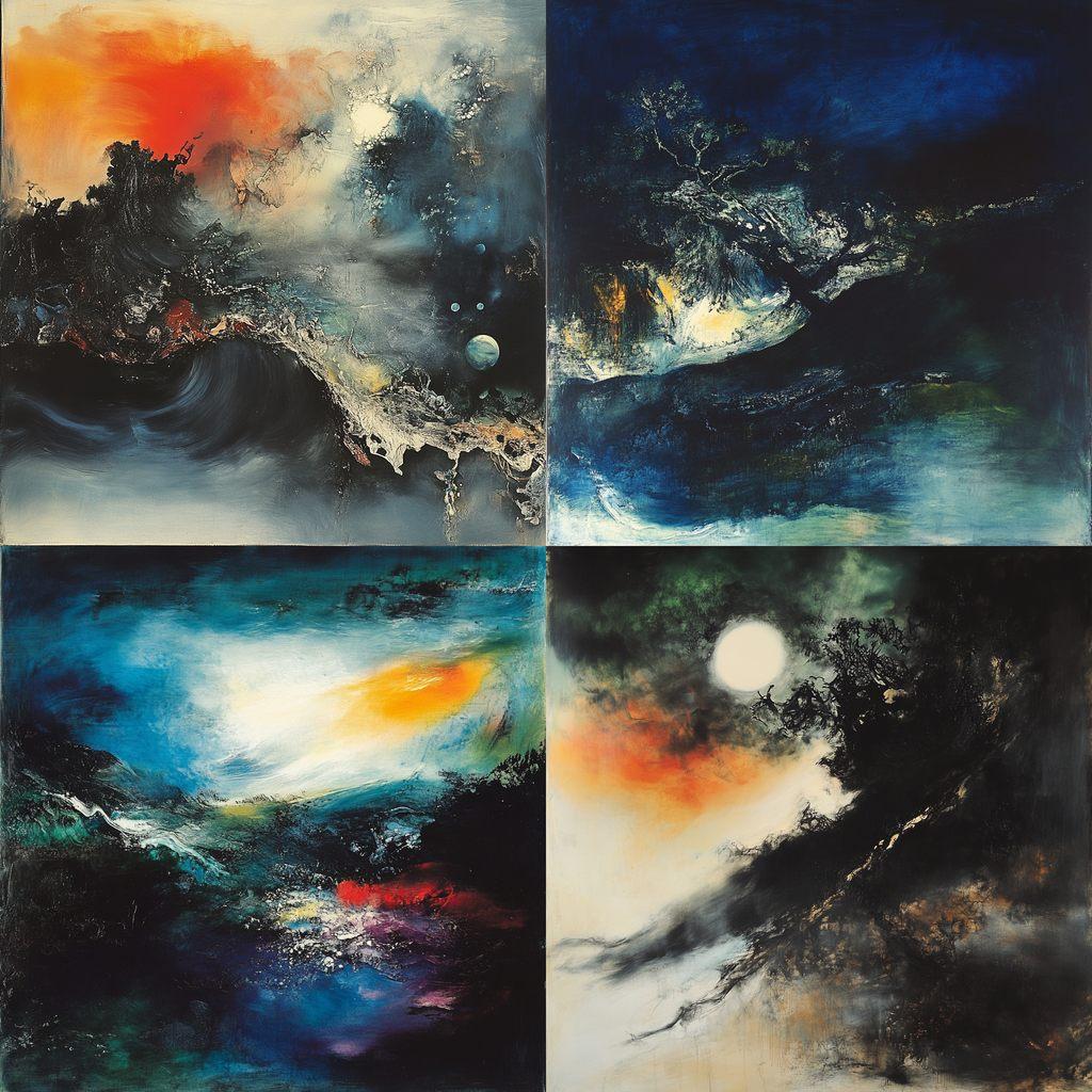 Zao Wou-Ki style, Midjourney V6.1, render 1 of 4