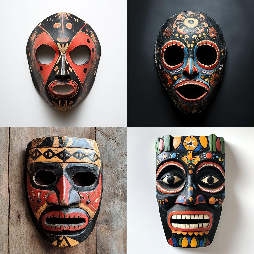 Zapatista mask style, Midjourney V6.1, render 1 of 4