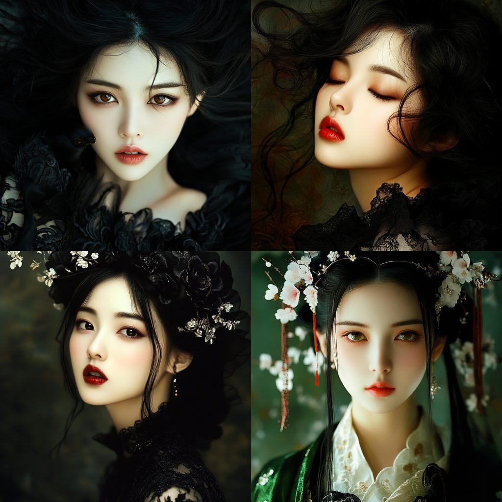 Zhang Jingna style, Midjourney V6.1, render 1 of 4
