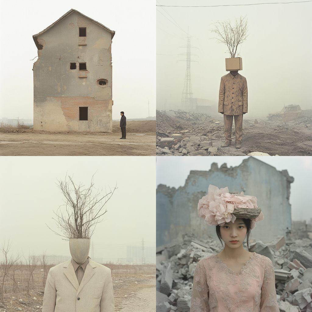 Zhang Kechun style, Midjourney V6.1, render 1 of 4