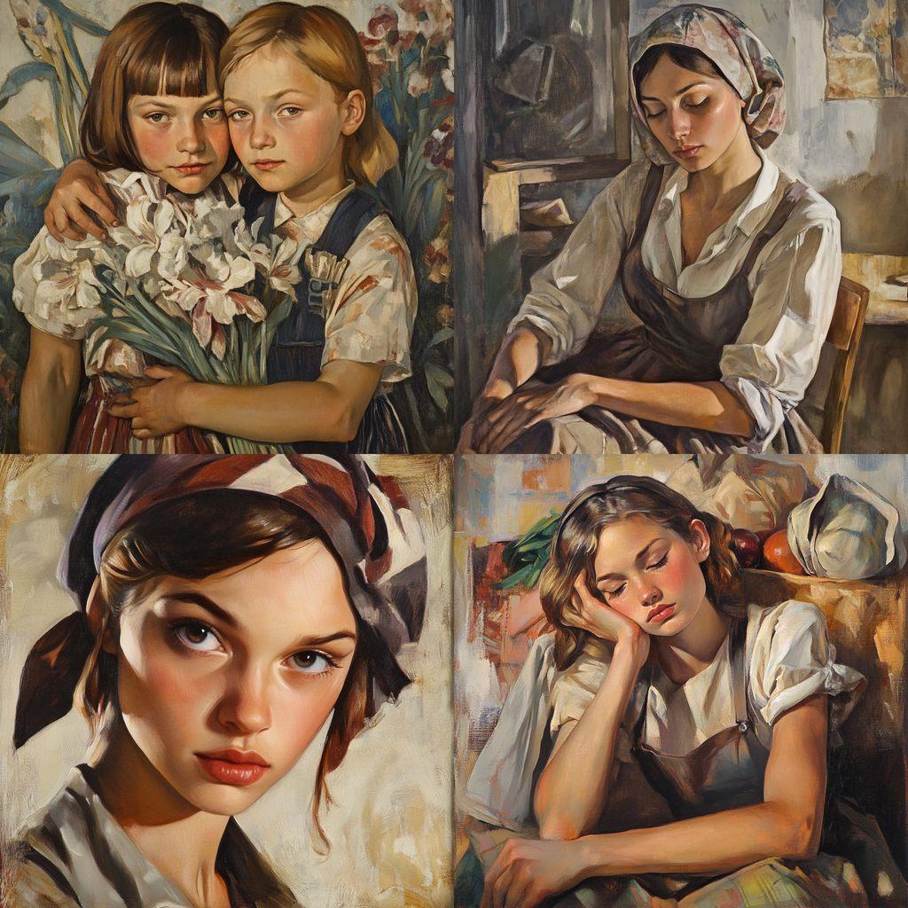 Zinaida Serebriakova style, Midjourney V6.1, render 1 of 4