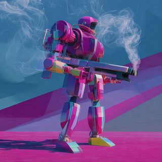 Chromawarp Weaving style, Midjourney V7: concept art character design of retropunk steam knight