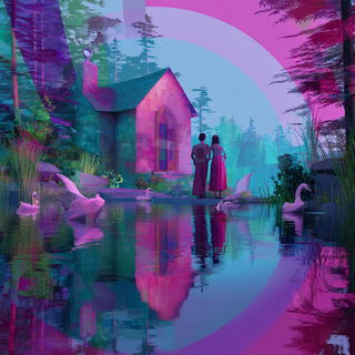 Chromawarp Weaving style, Midjourney V7: retro fairy-tale illustration