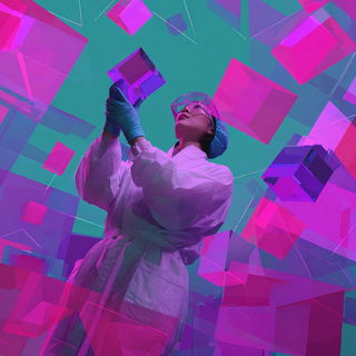 Chromawarp Weaving style, Midjourney V7: editorial illustration for popular scientific magazine cover