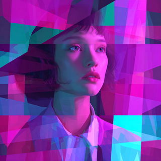 Chromawarp Weaving style, Midjourney V7: photographic portrait of female protagonist