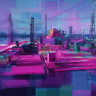 Chromawarp Weaving style, Midjourney V7: technical infrastructure blueprint schematics