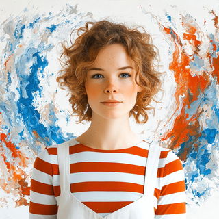 Glacierstroke style, Midjourney V7: photographic portrait of female protagonist