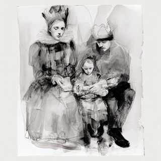 Washfracture style, Midjourney V7: retro fairy-tale illustration